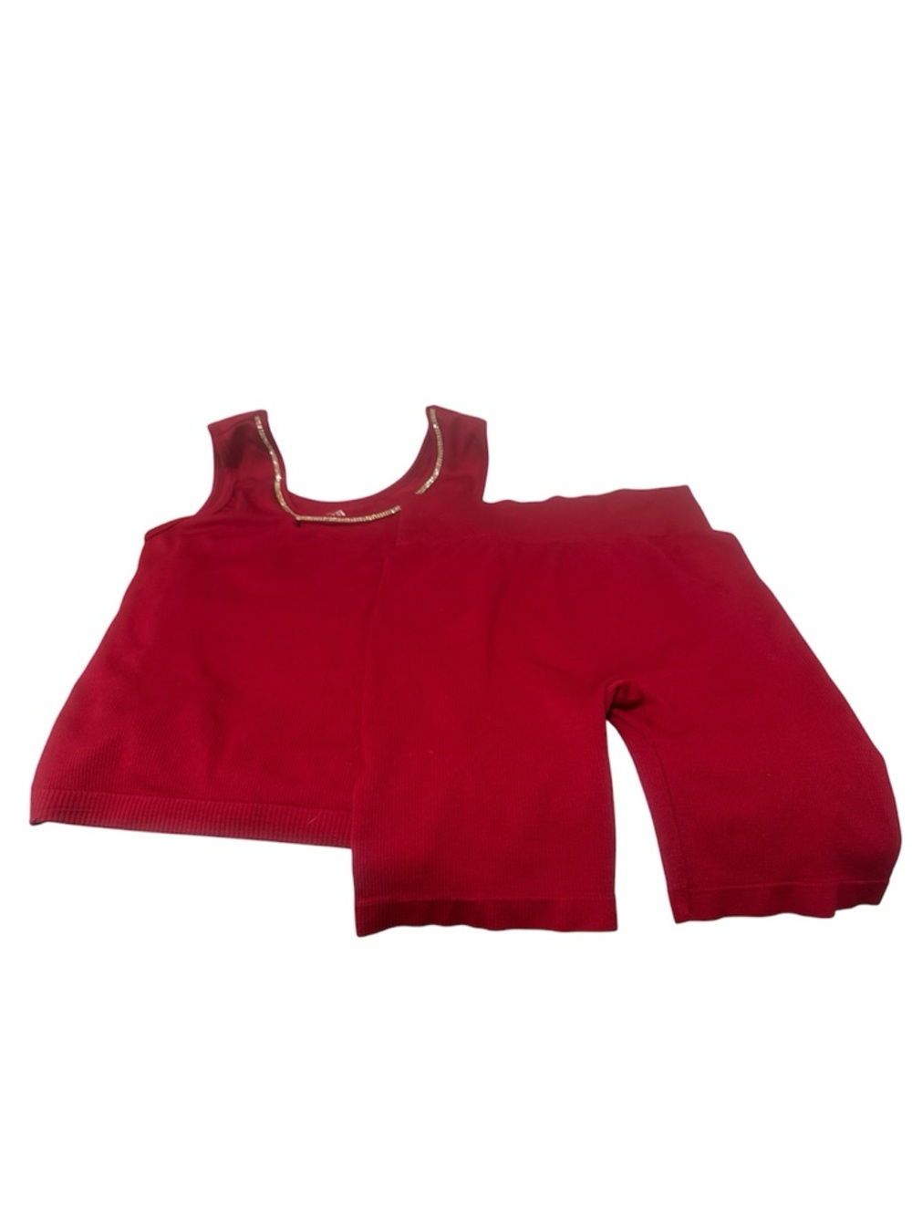 Red Knit Tank and Shorts Set
